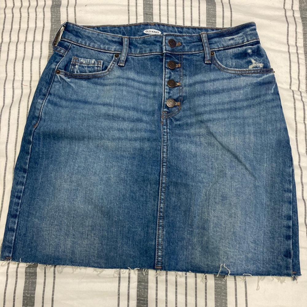 Denim Button Jean Skirt